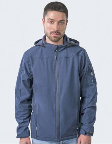 HRM-1101-Mens Hooded Soft-Shell Jacket